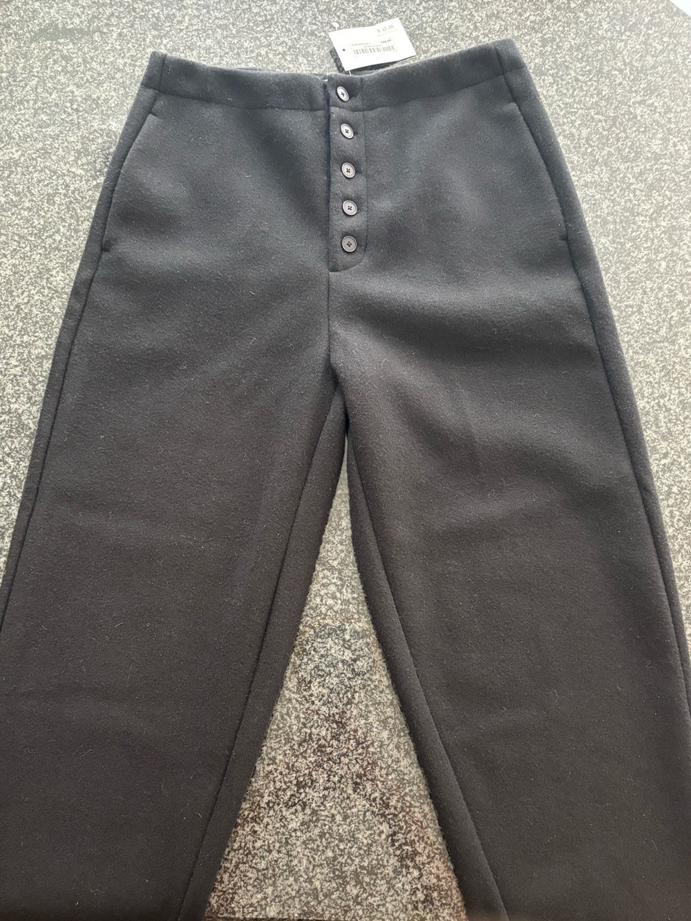 SIZE 12 OAK + FORT Men's Black Button-Front Dress Pants